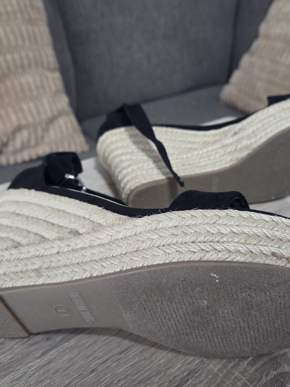 Black Espadrille Wedge Sandals